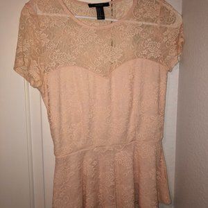 Forever 21 Pink Lace Top - Medium